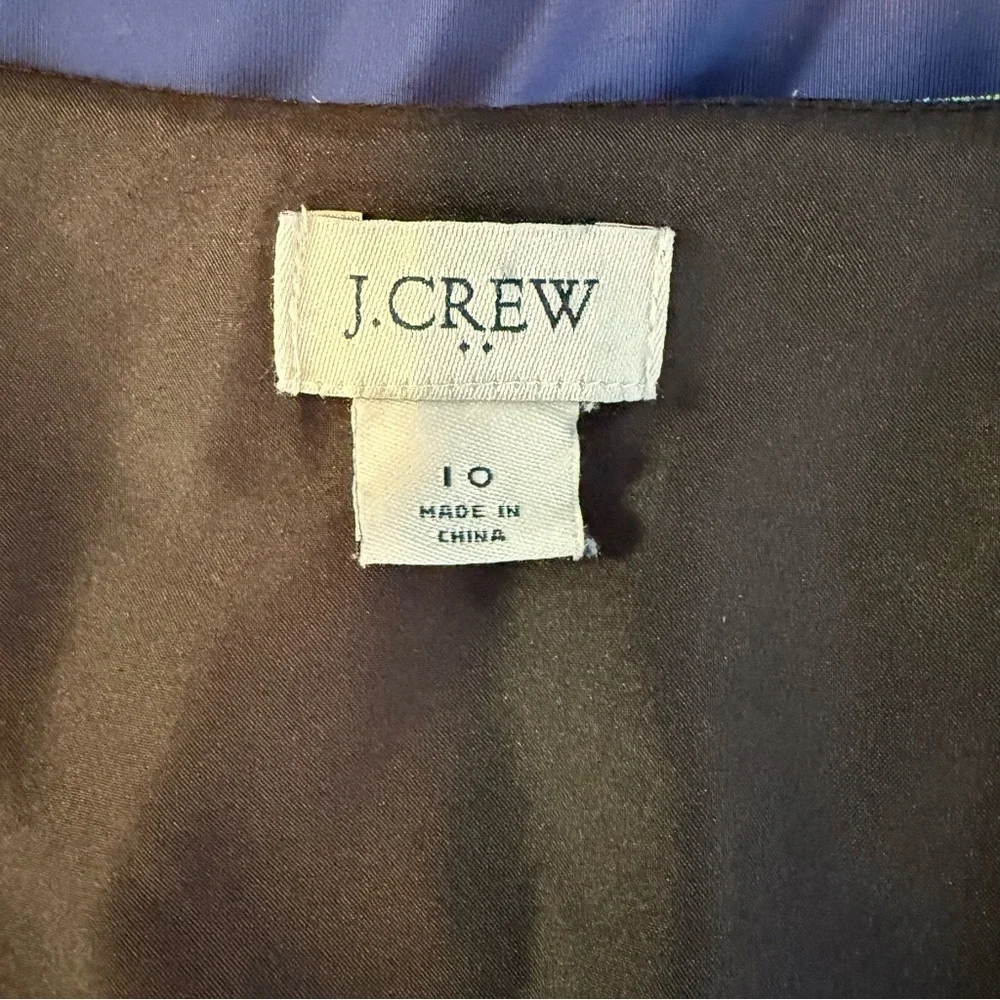 J. Crew Satin Crepe Poppy Print Peplum Blouse V Neck Size 10